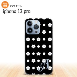 iPhone13 Pro iPhone13Pro ケース ソフトケース 花柄 ドット 黒 +アルファベット iPhone13Pro専用 nk-i13p-tp341i