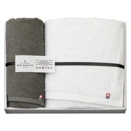 【ギフト対応無料】今治タオル ONE QUALITY バス1P・フェイスタオル1P (Q-88400) ※送料無料(北海道・沖縄は除く)