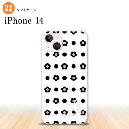 iPhone14 iPhone14 スマホケース 背面ケースソフトケース 花柄 ドット 白 +アルファベット 2022年 9月発売 nk-i14-tp342i