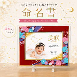 命名書 【写真入り 星座入り】 出産祝い 命名書おしゃれ ガラス 命名書プレゼント 名前入り 名前ギフト オリジナルギフト 赤ちゃん お子さん お孫さん誕生 記念などに 名入れギフト 赤ちゃん 名前 子供 お七夜 バースデー 命名紙 ベビーギフト 男の子 女の子