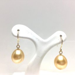 真珠 ピアス パール 白蝶真珠 フック 8.9mm ゴールド（ナチュラル） K18 イエローゴールド 68988 イソワパール