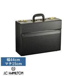 J.C HAMILTON 合成皮革 パイロットケース 幅44cm×マチ15cm ブラック