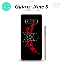 【SC01K】【スマホケース/スマホカバー】【ギャラクシー ノート8】SC01K スマホケース Galaxy Note8 SC-01K カバー ギャラクシー ノート8 ドクロ黒横 赤 nk-sc01k-876【メール便送料無料】