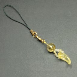 【一点物の贈り物】 高級感あふれる天然石勾玉［金針の入り方がきれい］一点物 タイチンルチル ルチルクォーツ お守りチャーム ストラップ付 縁起物 お財布 小銭入れ ブレスレット 特別な 京海堂 OMr8 父の日ギフト 男性への贈り物 金運のお守り