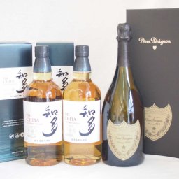 正規ドンペリと知多 サントリーウイスキー シングルグレーンモルト ギフトBOX入り 700ml2本　　計3本セット
