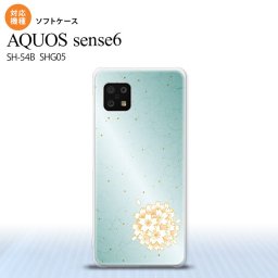SH-54B SHG05 AQUOS sense6 スマホケース ソフトケース 和柄 サクラ 緑 メンズ レディース nk-sens6-tp1276