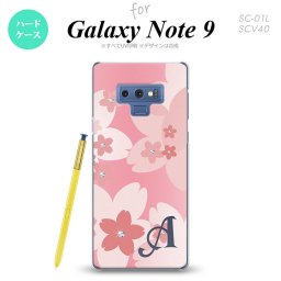 Galaxy Note 9 ギャラクシー ノート9 SC-01L SCV40 スマホケース カバー ハードケース 花柄・サクラ ライトピンク イニシャル 対応 nk-note9-062i[スマホ,スマホケース,スマホカバー,ケース,カバー,ジャケット]