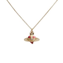 ヴィヴィアンウエストウッド ネックレス Vivienne Westwood DIAMANTE HEART 630203BM-02R654 レディース ゴールド レッド
