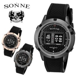 SONNE ゾンネ 腕時計 ウォッチ メンズ 46mm クオーツ ラバー 日常生活防水 ギフト プレゼント sonne-s163