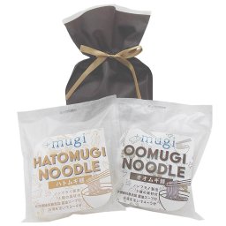 +mugi 麺プチギフト ハトムギ麺・オオムギ麺各1食 巾着袋入り その他麺類