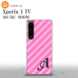 SO-51C SOG06 XPERIA 1 IV Xperia 1 IV スマホケース 背面ケースソフトケース ストライプ ピンク +アルファベット メンズ レディース nk-xp14-tp715i