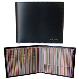 ポールスミス Paul Smith 財布 二つ折り財布 メンズ ブラック マルチカラー ATXC 4833 W761 79 Made in ITALY 【スペシャルラッピング660円(別売り)】 誕生日 お中元 結婚祝い 結婚式 彼氏 息子 夫 男性 財布 バレンタイン 高級 ホワイトデー 父の日 母の日 即日発送