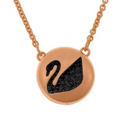 スワロフスキー SWAROVSKI ネックレス ペンダント アクセサリー 5382446 ホールスワン Hall Swan ローズゴールド+ブラック