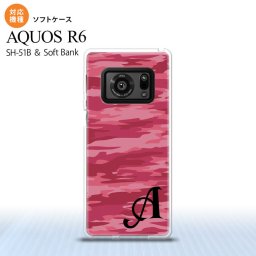 SH-51B AQUOS R6 AQUOS R6 スマホケース ソフトケース タイガー 迷彩 A ピンク +アルファベット メンズ レディース nk-r6-tp1162i