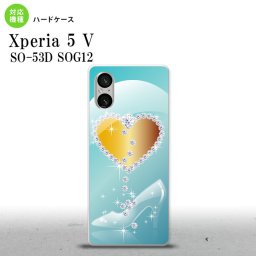 Xperia 5V Xperia 5V スマホケース 背面ケース ハードケース ハート ガラスの靴 青 2023年 10月発売 nk-xp55-235
