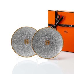 HERMES エルメス モザイク ヴァンキャトル ブレッド ＆ バター プレート ペア 彫刻 刻印 結婚記念日 お祝い プレゼント ギフト 記念日 高級 ブランド 正規品 結婚祝い 新築祝い 開店祝い 食器 ブランド食器 お皿 パンプレート インテリア