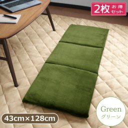 【2枚セット】クッション フリーシートクッション 北欧 おしゃれ 長座布団 Cast 43×128cm グリーン 緑 フロア 長い ロング ロングクッション 洗える 車 無地 おしゃれ かわいい フロア ソファー 長方形 腰痛対策 キャスト 新生活