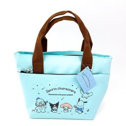 サンリオ サンリオキャラクターズ ポケット付きクーラーバッグ トートバッグ お弁当 ランチ キッチン ブルー