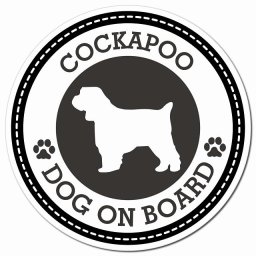 COCKAPOO コッカプー ブラック 肉球 カーサイン 車 マグネットステッカー 犬 マグネット 強力 直径13cm 丸型 おしゃれ かわいい ドラレコステッカー 安全対策 危険運転 煽り運転 アニマル 動物 犬種別 屋外 防水 屋内 肉球マーク