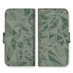 ＼全機種対応／ スマホケース 手帳型 スマホカバー 手帳タイプ スマートフォン ケース カバー 図形 ステンドグラス風 グリーン系 かわいい おしゃれ かっこいい カードホルダー付き カード収納 合皮 合成レザー