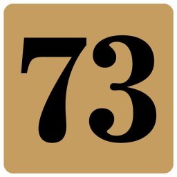 番号シール ナンバー シール 27x27cm ライトブラウン 数字 73 案内板 野球 スポーツ 道具 イベント会場 会議室 部屋番号 店舗 レストラン 飲食店 ショップ ストア 席番号 テーブル