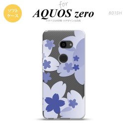 AQUOS zero アクオス ゼロ 801SH スマホケース カバー ソフトケース 花柄・サクラ 青 nk-801sh-tp054[スマホ,スマホケース,スマホカバー,ケース,カバー,ジャケット]