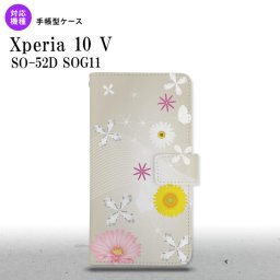 Xperia10V Xperia10V 手帳型スマホケース カバー 花柄 ミックス 白 2023年 7月発売 nk-004s-xp105-dr274