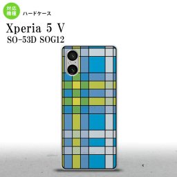 Xperia 5V Xperia 5V 背面ケース カバー ステンドグラス風 おしゃれ チェック ブルー ステンドグラス風 2023年 10月発売 nk-xp55-sg11