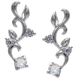 唐草 ピアス アラベスク プラチナ ロイヤルブルームーンストーン ピアス