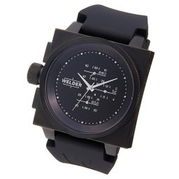2年保証 新品 WELDER ウェルダー K26-5300 腕時計 クロノグラフ ブラック ラバーベルト レザーベルト付 カラーガラス メンズ レディース 男女兼用