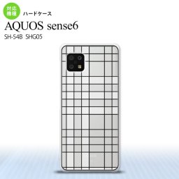SH-54B SHG05 AQUOS sense6 背面ケース ハードケース カバー ステンドグラス風 チェック ホワイト ステンドグラス風 センス6 大人かわいい 大人かっこいい 透けてる nk-sens6-sg46
