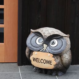 信楽焼 フクロウ 置物 陶器 縁起物 ふくろう 13号表札福多郎 fu-0119
