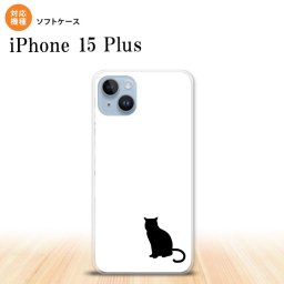 iPhone15 plus iPhone15 plus スマホケース 背面ケースソフトケース 猫 影 白 黒 2023年 9月発売 nk-i15pl-tp427