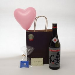 父の日 純米吟醸セット(奥の松酒造 純米酒を越えた純米吟醸720ｍｌ)メッセージカード ハート風船 ミニチョコ付き