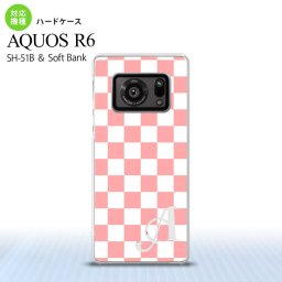 SH-51B AQUOS R6 AQUOS R6 スマホケース ハードケース スクエア 白 ピンク +アルファベット メンズ レディース nk-r6-765i