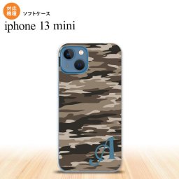 iPhone13mini iPhone13 mini ケース ソフトケース タイガー 迷彩 B 茶 +アルファベット iPhone ミニ 5.4インチ  おしゃれ かわいい メンズ レディース キッズ デザインたくさん nk-i13m-tp1171i