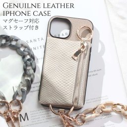 iphone15 ケース 本革 小銭入れ付き iphone15Plus iphone15Pro iphone15ProMAX MagSafe マグセーフ レザー ヘビ柄 財布 ウォレット ショート ストラップ アイフォン 15 15plus 15pro 15promax ストラップ付き magsafe対応 カード 小物入れ ポーチ 15プロ べっ甲 送料無料