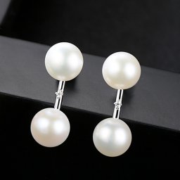 ピアス 両耳用 キュービックジルコニア 淡水パール シルバー925 ホワイト ピンク シルバー 大人気 スタッド 中粒 上品 大人 可愛い かわいい Wパール pe0104