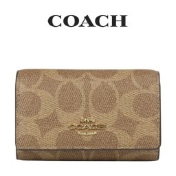 送料無料 コーチ COACH アウトレット 夏のボーナス レディース 小物 キーケース CZ274 IMXHE(タン×ブラウン) シグネチャー (プレゼント ブランド コンパクト シンプル 定番)