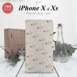 iPhone XS 手帳型 スマホ ケース カバー アイフォン 花柄・バラ（J） ベージュ【アイフォーン XS,iPhone,XS,メール便 送料無料】