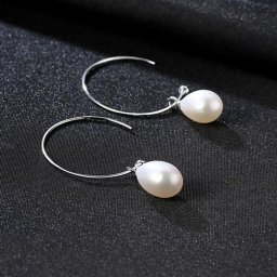 ピアス 両耳用 淡水パール シルバー925 ホワイト ピンク パープル ブラック シルバー 人気 フープ 中粒 一粒 定番 揺れる ゆれる 上品 大人 輪っか 可愛い pe0170