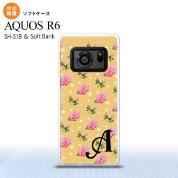 SH-51B AQUOS R6 AQUOS R6 スマホケース ソフトケース 花柄 バラ ドット オレンジ +アルファベット メンズ レディース nk-r6-tp243i