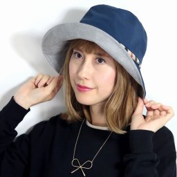 ダックス ハット 日よけ レディース daks 帽子 紫外線対策 サイズ調節 日本製 持ち運べる 洗える 撥水加工 ミセス ファッション イギリス ブランド 婦人帽子 Mサイズ 紺 ネイビー クリスマス ギフト包装 ラッピング