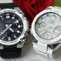 恋人たちのGショックペア G-SHOCK BABY-G ペアウォッチ ペア腕時計 カシオ 2本セット gショック 電波ソーラー GST-B600-1AJFMSG-W100-7AJF ラッピング無料 手書きのメッセージカード クリスマスプレゼント　結婚　結納　記念日　誕生日 還暦祝い　御祝い