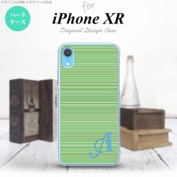 iPhoneXR iPhone XR スマホケース ハードケース ボーダー 細 緑 +アルファベット メンズ レディース nk-ipxr-1290i