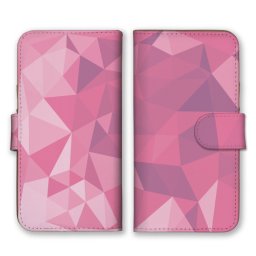 ＼全機種対応／ スマホケース 手帳型 スマホカバー 手帳タイプ スマートフォン ケース カバー モザイク調 抽象的 立体的 ピンク かわいい おしゃれ かっこいい カードホルダー付き カード収納 合皮 合成レザー