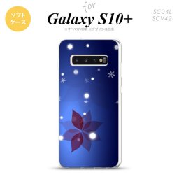 SC-04L SCV42 Galaxy S10+ スマホケース ソフトケース 雪 B 紺 メンズ レディース nk-s10p-tp638