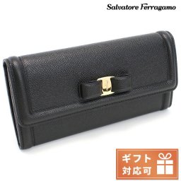 FERRAGAMO フェラガモ 22-D154 長財布ニ折小銭入付き ブラック レディース