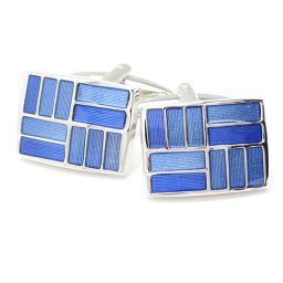 ブルーグラデーションの爽やかカフス カフスボタン カフリンクス cufflinks cuffs メンズ 男性 スーツアクセサリー専門店 父の日 ギフトにも 誕生日 プレゼント プチギフト おしゃれ カフスマニア
