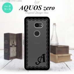 AQUOS zero アクオス ゼロ 801SH スマホケース カバー ハードケース レース柄（A） 黒 イニシャル 対応 nk-801sh-362i[スマホ,スマホケース,スマホカバー,ケース,カバー,ジャケット]